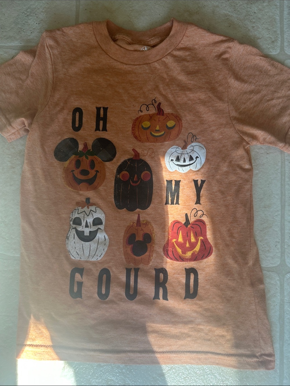 KidsDisneyland  Halloween 'Oh My Gourd' Pumpkin T‑Shirt - Orange